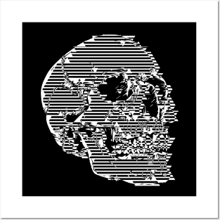 Pixel Line-Art Gothic Skull †††† Graphic Design Pattern Posters and Art